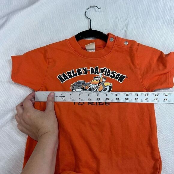 Harley-Davidson Orange Born To Ride Unisex Baby Romper - Picture 6 of 6